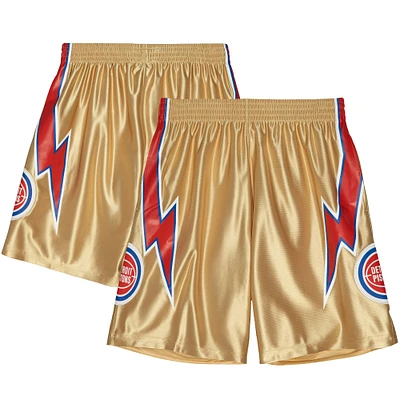 Men's Mitchell & Ness  Gold Detroit Pistons 1978-79 Hardwood Classics NBA 75th Anniversary Swingman Shorts