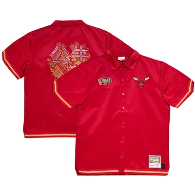 Men's Mitchell & Ness  Red Chicago Bulls Chinese New Year 4.0 Full-Snap Shooting Shirt