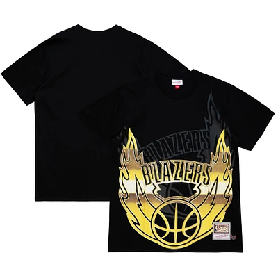 Men's Mitchell & Ness  Black Portland Trail Blazers Big Face 4.0 T-Shirt