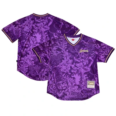 Men's Mitchell & Ness  Purple Los Angeles Lakers Chinese New Year 4.0 Mesh Top