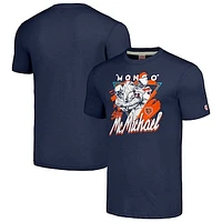 Men's Homage Steve McMichael Navy Chicago Bears Caricature Retired Player Tri-Blend T-Shirt