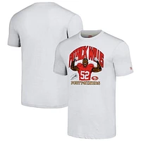 Men's Homage Patrick Willis Ash San Francisco 49ers Caricature Retired Player Tri-Blend T-Shirt