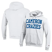 Men's Champion White Duke Blue Devils Cameron Crazies Pullover Hoodie