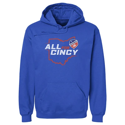 Men's 500 Level Royal FC Cincinnati All For Cincy State Pullover Hoodie