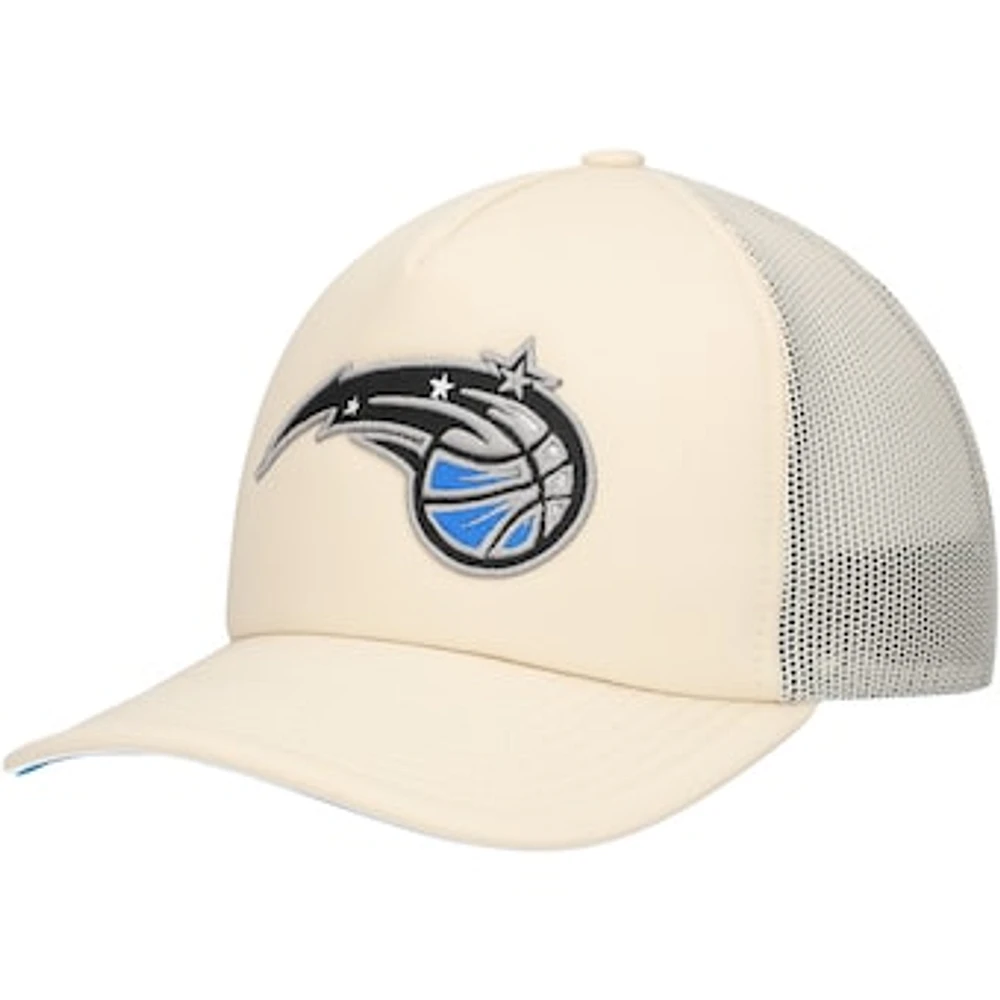 Men's Mitchell & Ness Cream Orlando Magic Trucker Adjustable Hat