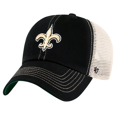 Men's '47  Black/Natural New Orleans Saints Trawler Trucker Clean Up Adjustable Hat