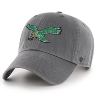 Men's '47 Charcoal Philadelphia Eagles Clean Up Legacy Adjustable Hat