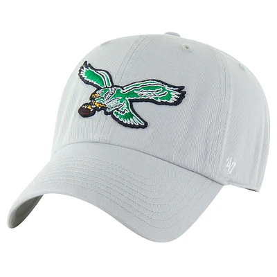 Men's '47 Gray Philadelphia Eagles Clean Up Legacy Adjustable Hat