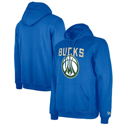 Men's New Era Blue Milwaukee Bucks 2024/25 City Edition Pullover Hoodie