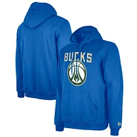 Men's New Era Blue Milwaukee Bucks 2024/25 City Edition Pullover Hoodie