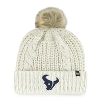 Women's '47  Cream Houston Texans Meeko Cuffed Knit Hat with Pom