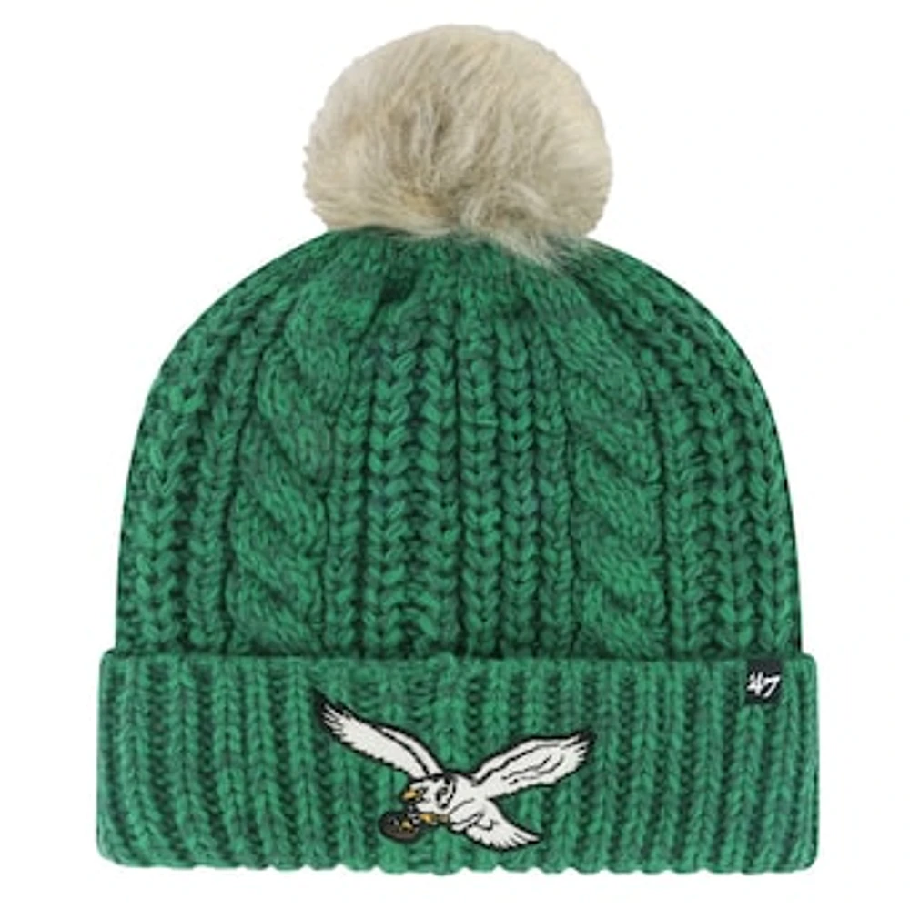 Women's '47 Kelly Green Philadelphia Eagles Meeko Cuffed Knit Hat with Pom