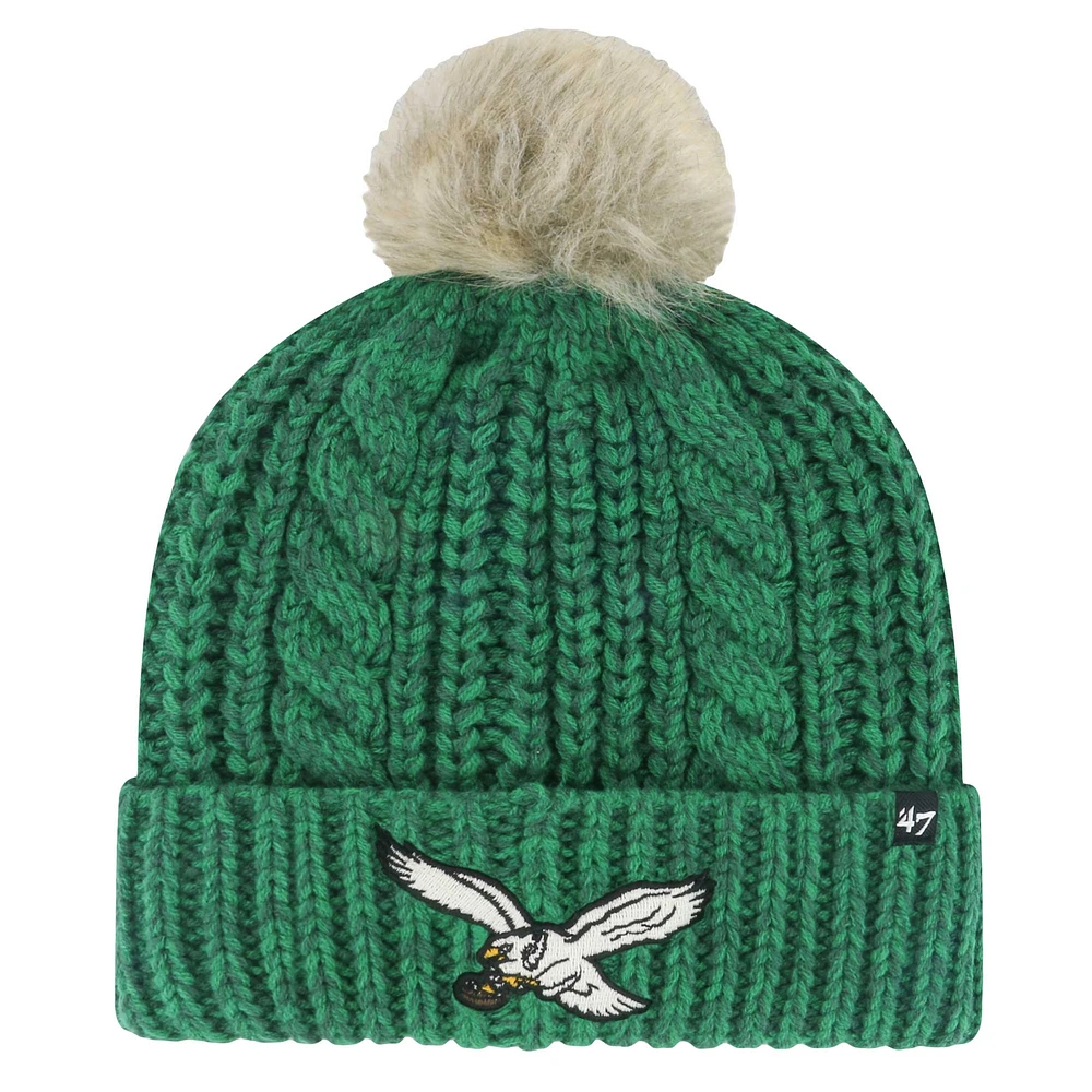 Women's '47 Kelly Green Philadelphia Eagles Meeko Cuffed Knit Hat with Pom