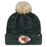 Women's '47 Black Kansas City Chiefs Meeko Cuffed Knit Hat with Pom