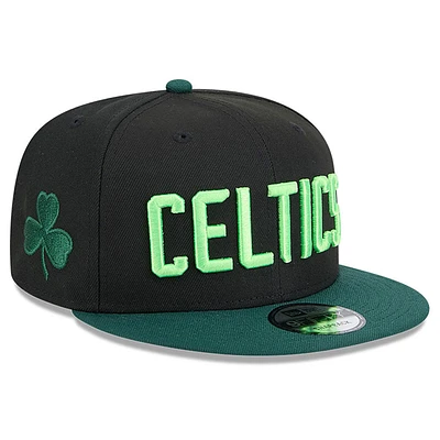 Men's New Era Black/Kelly Green Boston Celtics 2024/25 City Edition 9FIFTY Snapback Hat