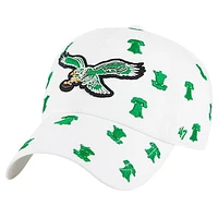 Women's '47 White Philadelphia Eagles Confetti Clean Up Adjustable Hat