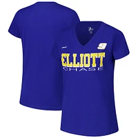 Women's G-III 4Her by Carl Banks Royal Chase Elliott Strategy V-Neck T-Shirt