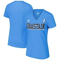 Women's G-III 4Her by Carl Banks Light Blue Ross Chastain Strategy V-Neck T-Shirt