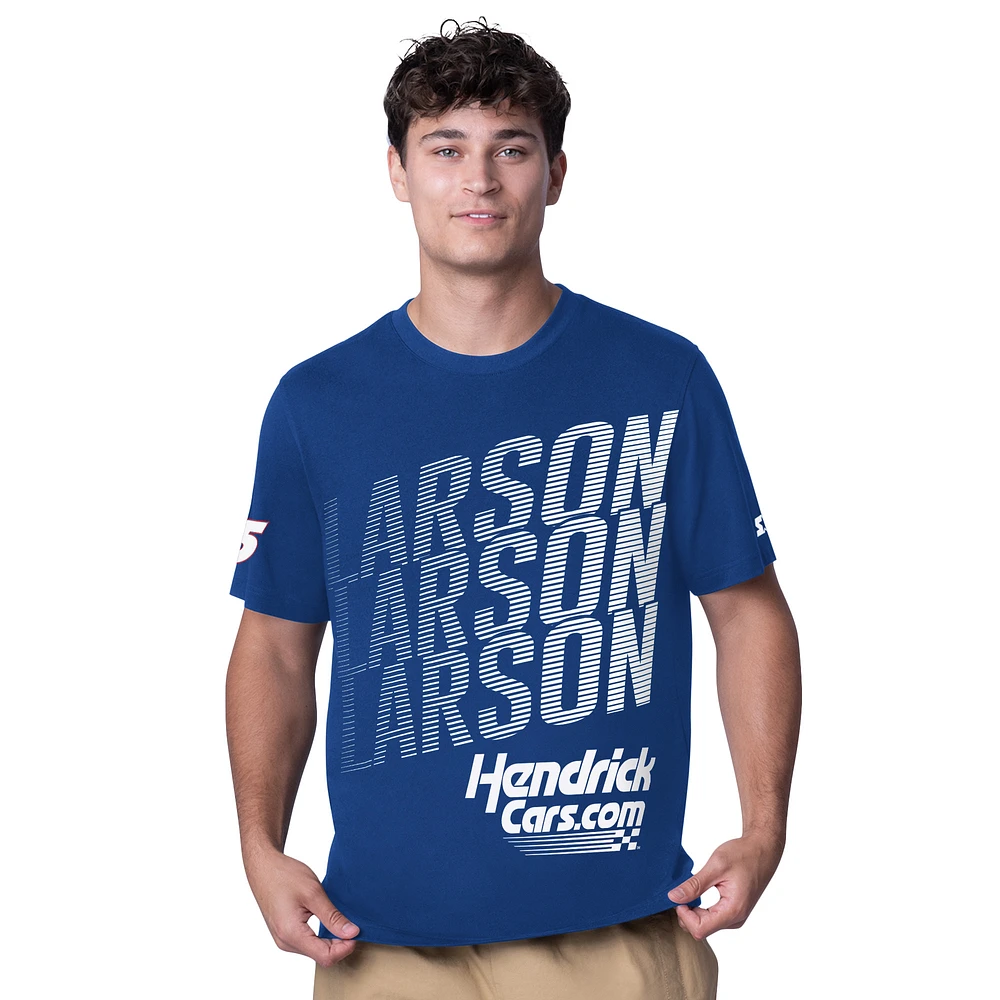 Men's Starter  Blue Kyle Larson Hendrickcars.com All Star Extreme T-Shirt