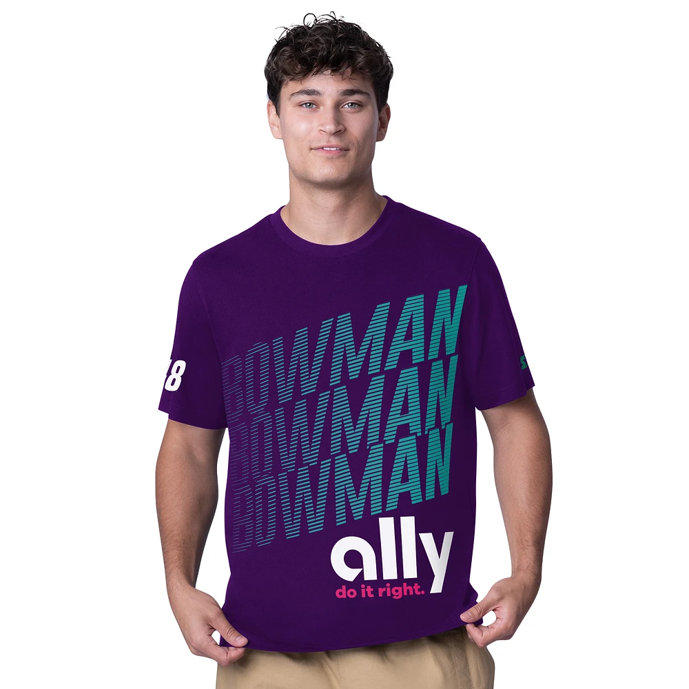 Men's Starter  Purple Alex Bowman Ally All Star Extreme T-Shirt