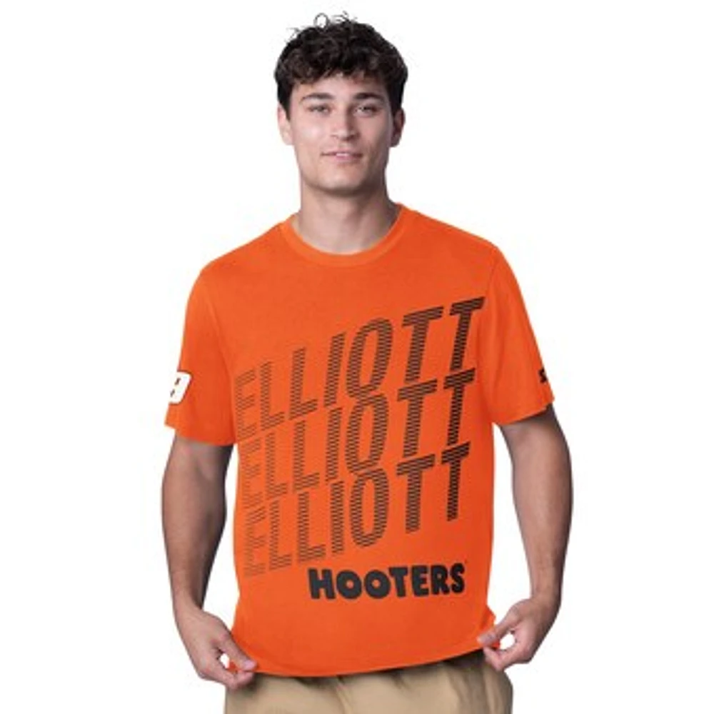 Men's Starter  Orange Chase Elliott Hooters All Star Extreme T-Shirt