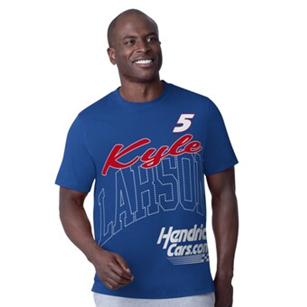 Men's Starter  Royal Kyle Larson Hendrickcars.com Extreme Hands Off T-Shirt