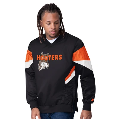 Men's Starter  Black Chase Elliott Hooters Striker I V-Neck Pullover Jacket