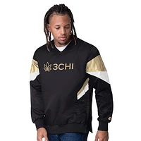 Men's Starter  Black Kyle Busch 3CHI Striker I V-Neck Pullover Jacket