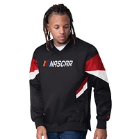 Men's Starter  Black NASCAR Striker I V-Neck Pullover Jacket