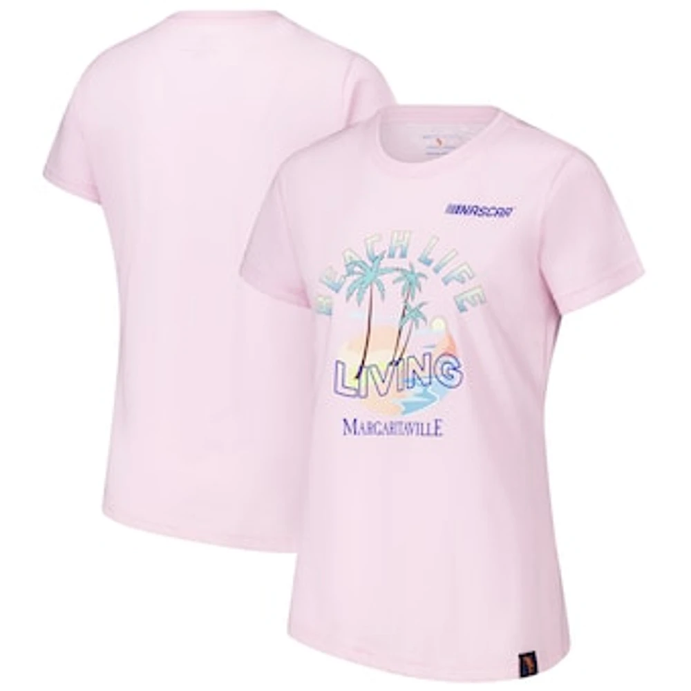 Women's Margaritaville Pink NASCAR Beach Life T-Shirt