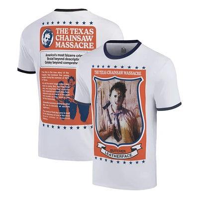 Men's Ripple Junction White Texas Chainsaw Massacre Leatherface Card Ringer T-Shirt