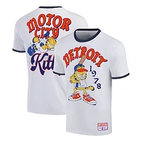 Men's Ripple Junction White Garfield Detroit Baseball Ringer T-Shirt