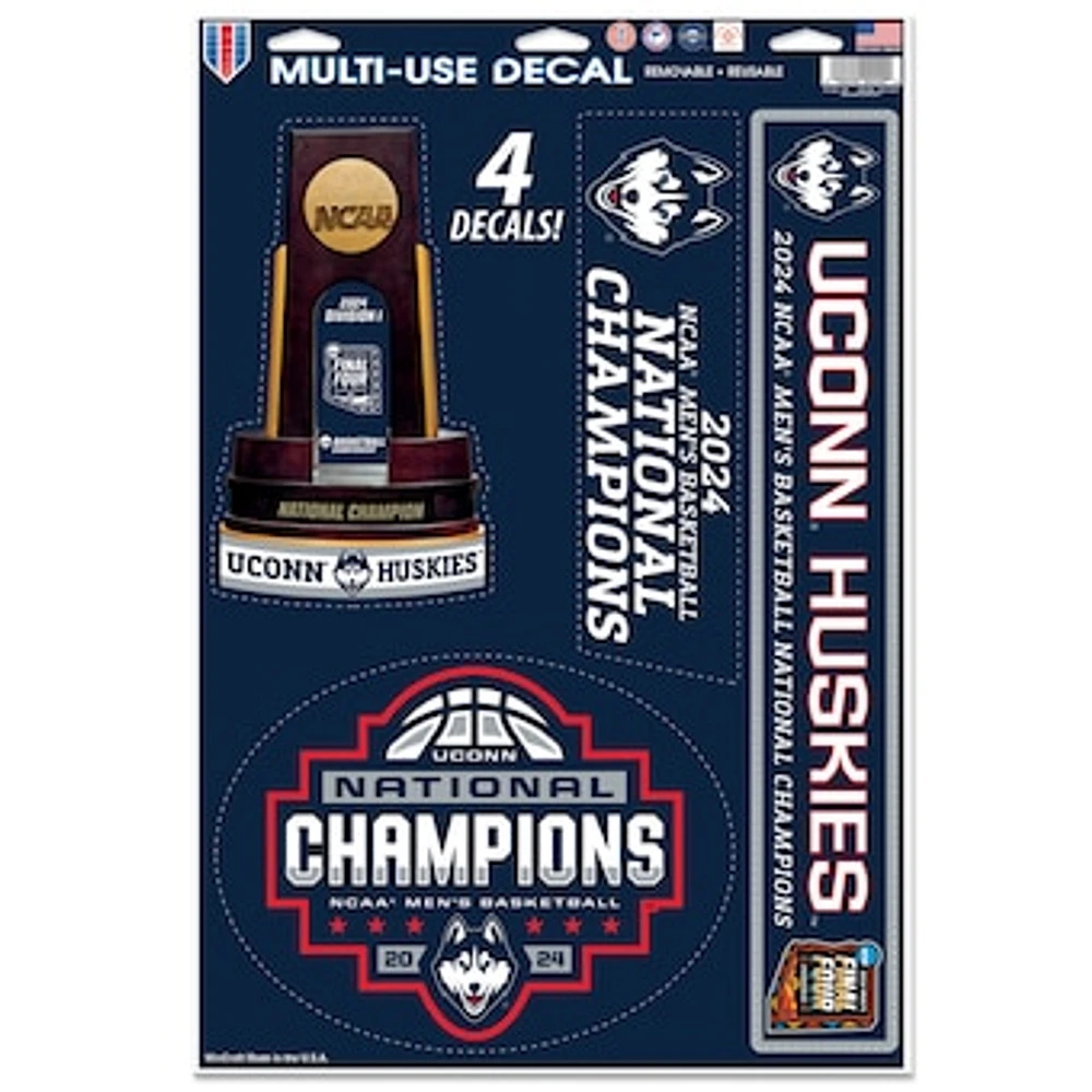 WinCraft UConn Huskies 2024 NCAA Men's Basketball National Champions 11'' x 17'' Multi-Use Decal Set