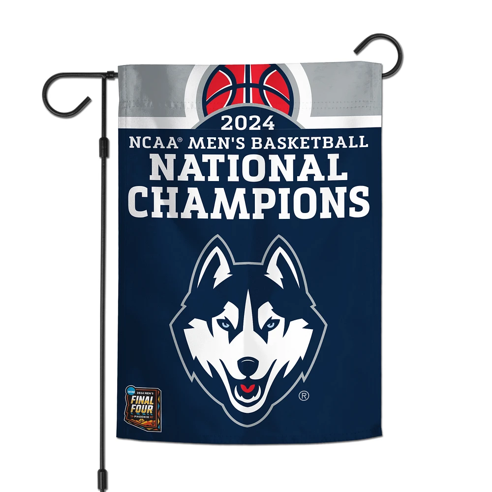 WinCraft UConn Huskies 2024 NCAA Men's Basketball National Champions 12'' x 18'' Double-Sided Garden Flag