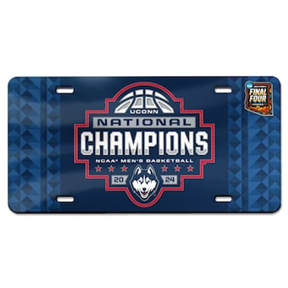 WinCraft UConn Huskies 2024 NCAA Men's Basketball National Champions Laser Cut Acrylic License Plate