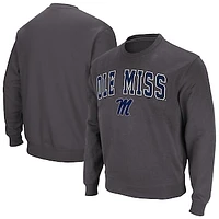 Men's Colosseum Charcoal Ole Miss Rebels Arch & Logo Pullover Sweatshirt