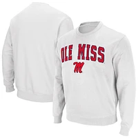 Men's Colosseum White Ole Miss Rebels Arch & Logo Pullover Sweatshirt