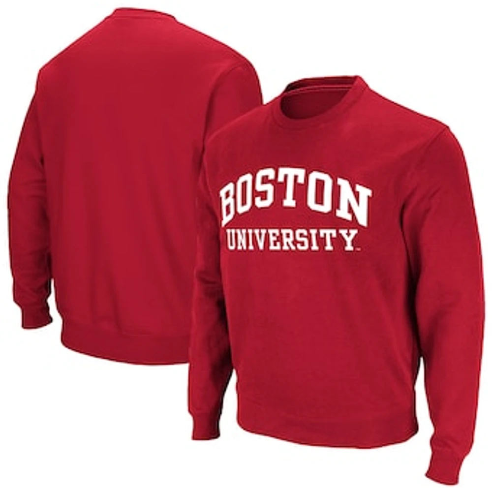 Men's Colosseum Red Boston University Arch & Logo Pullover Sweatshirt