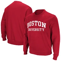 Men's Colosseum Red Boston University Arch & Logo Pullover Sweatshirt