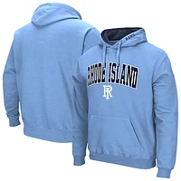 Men's Colosseum Light Blue Rhode Island Rams Arch & Logo 3.0 Pullover Hoodie