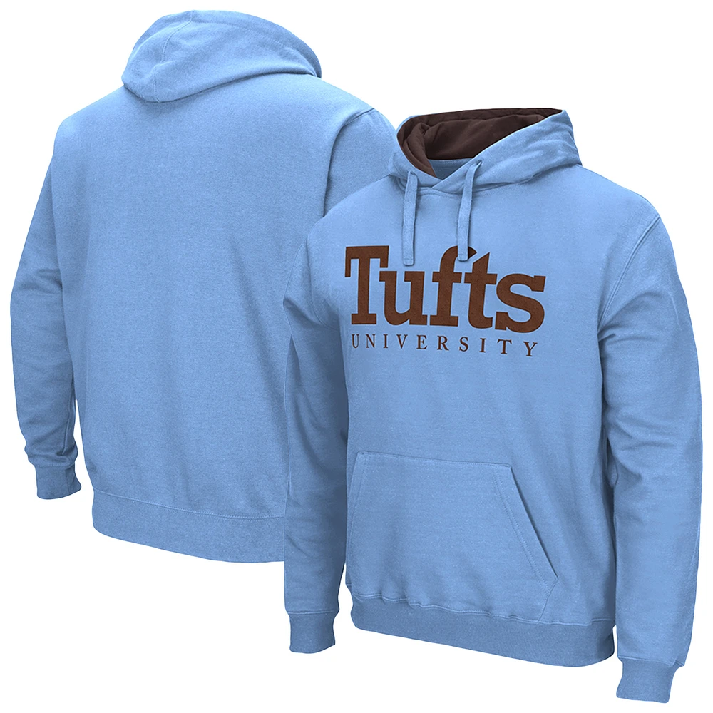 Men's Colosseum Light Blue Tufts University Jumbos Arch & Logo 3.0 Pullover Hoodie