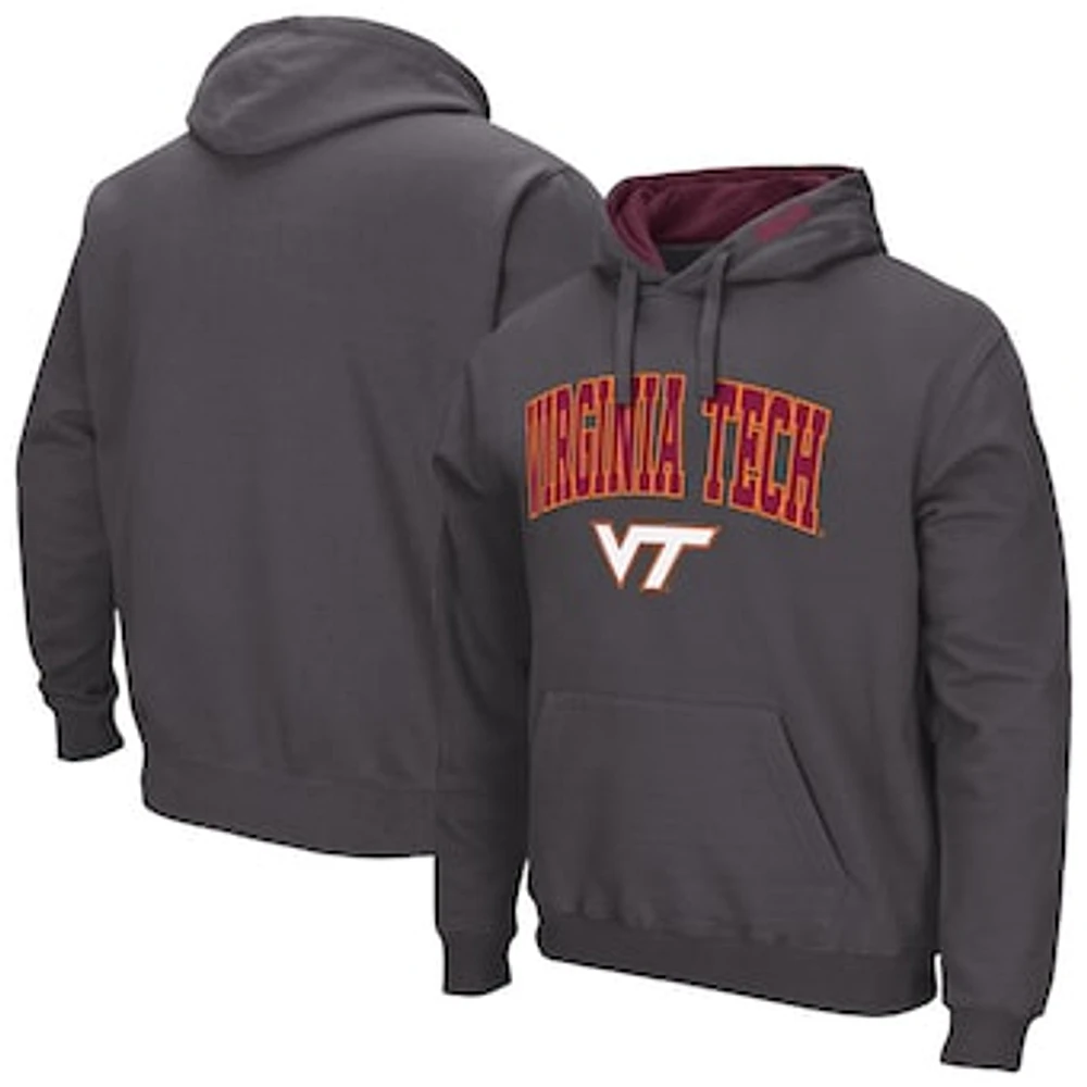 Men's Colosseum Charcoal Virginia Tech Hokies Arch & Logo 3.0 Pullover Hoodie