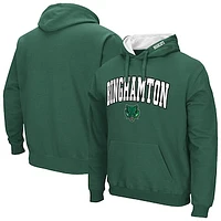 Men's Colosseum Green Binghamton Bearcats Arch & Logo 3.0 Pullover Hoodie