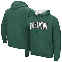 Men's Colosseum Green Binghamton Bearcats Arch & Logo 3.0 Pullover Hoodie