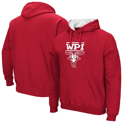 Men's Colosseum Red Worcester Polytechnic Institute Engineers Arch & Logo 3.0 Pullover Hoodie