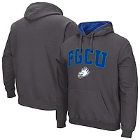 Men's Colosseum Charcoal Florida Gulf Coast Eagles Arch & Logo 3.0 Pullover Hoodie