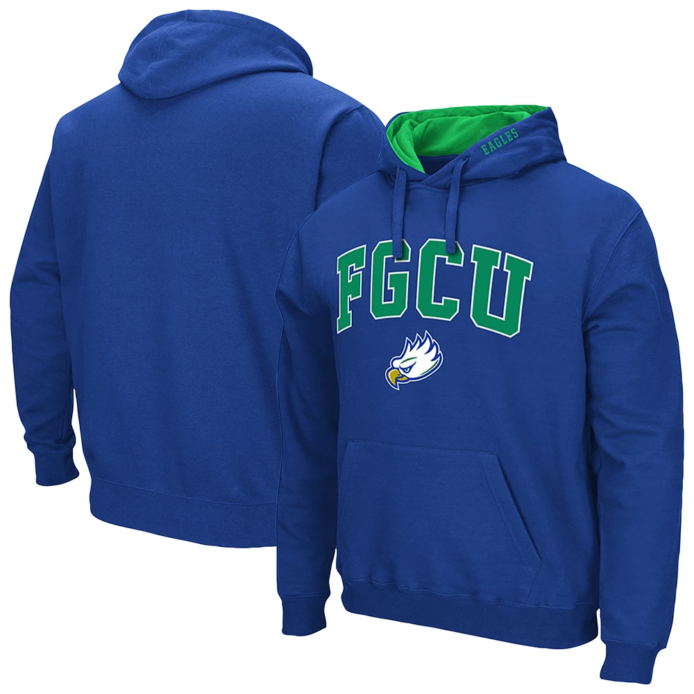 Men's Colosseum Blue Florida Gulf Coast Eagles Arch & Logo 3.0 Pullover Hoodie