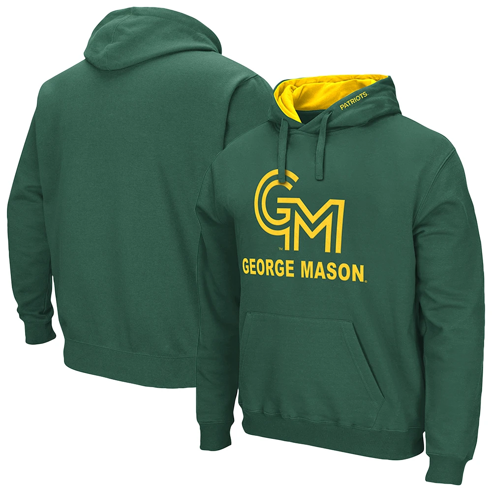 Men's Colosseum Green George Mason Patriots Arch & Logo 3.0 Pullover Hoodie