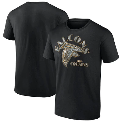 Men's Kirk Cousins Black Atlanta Falcons Golden T-Shirt