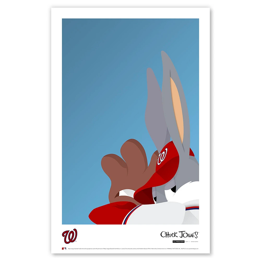 Bugs Bunny Washington Nationals 11" x 17" Minimalist Looney Tunes Poster Print